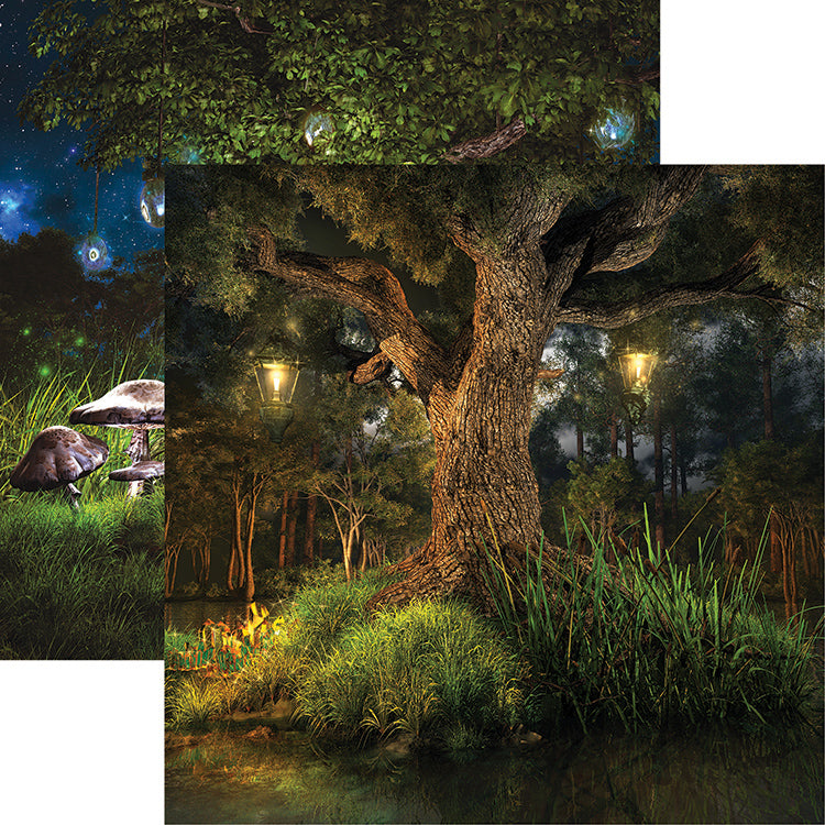 DC445DA8-F332-4615-83C2-552B622B9A0D.jpeg Reminisce Woodland Elf ENCHANTED TREE OF LIFE 12"X12" Scrapbook Paper - Image 1