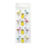 Little Birdie PELICAN & PINEAPPLE Handmade Embellishments 12PCS