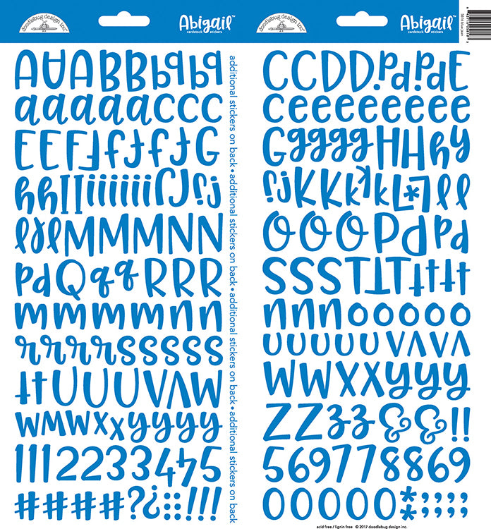 DD7D7541-C1E0-4B81-9740-0F4FD1A21133.jpg Doodlebug Abigail BLUE JEAN Alphabet Stickers - Image 1