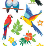 Paper House TROPICAL BIRDS 3D Puffy Stickers 15pc
