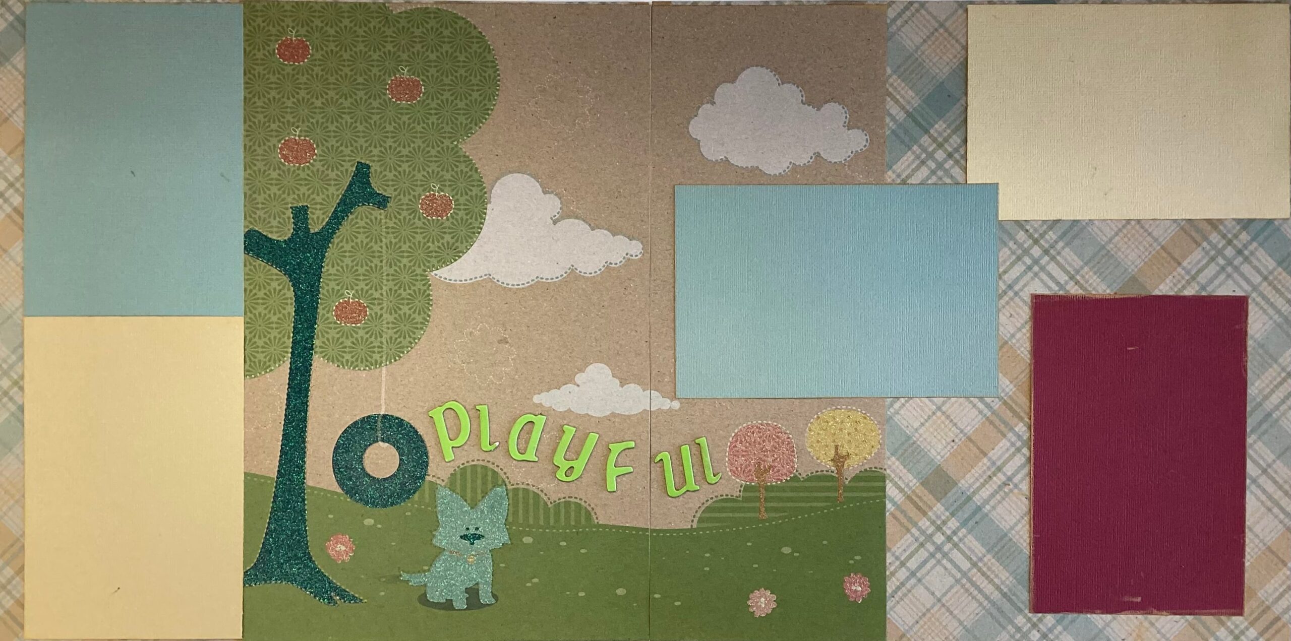 DE4EBB8E-8E05-4319-AAD1-B5BCDEA5DD8E.jpg Premade PLAYFUL DOG (2) 12”X12” Scrapbook Pages - Image 1