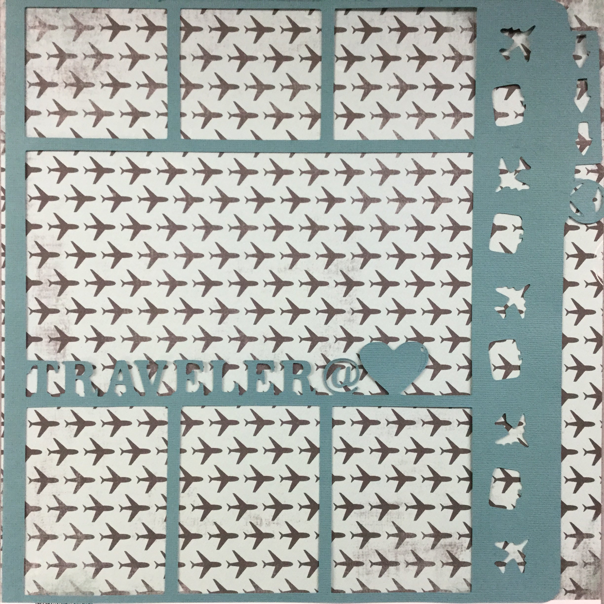 DF2A8B77-5AB8-4F33-8B58-723317245E64.jpeg Page Frame TRAVELERS POWDER 12"x12" Scrapbook Overlay - Image 1
