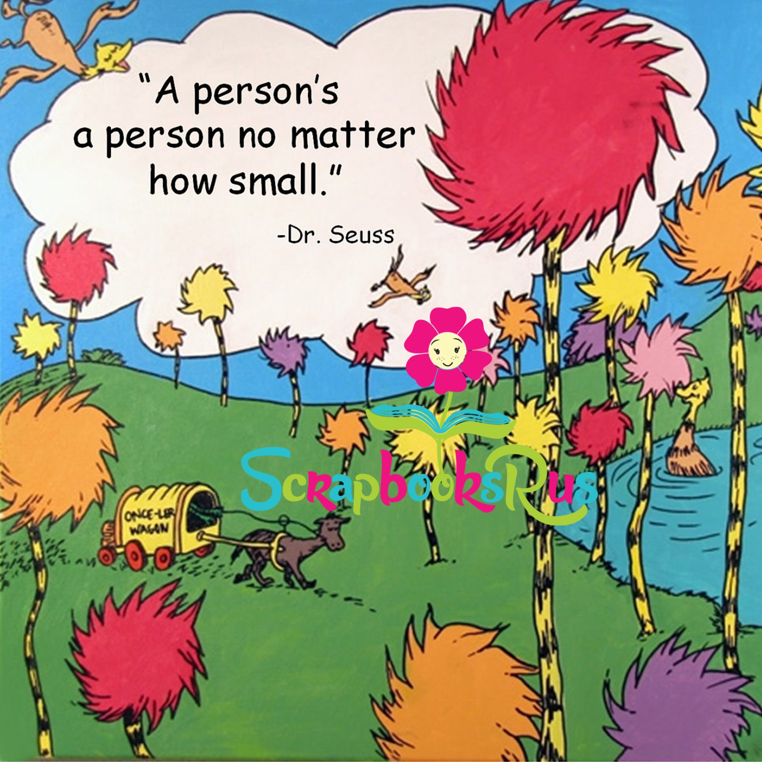 Dr._Suess_No_Matter_logo.jpg Dr. Seuss NO MATTER 12"x12" Scrapbook Paper - Image 1