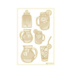 P13 Fresh Lemonade LEMON JARS GLASSES Light Chipboard Embellishments Set45 - Image 2