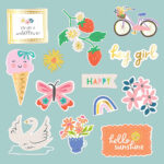 Pebbles COOL GIRL Icon Ephemera 74pc - Image 4