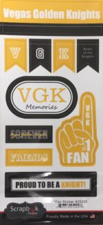 VEGAS GOLDEN KNIGHTS 6"X12" Fan Stickers Scrapbook Customs