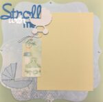 Premade Scrapbook Page STROLL WITH ME (1) 12"x12" Baby Boy Layout