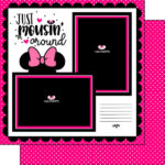 MOUSIN’ AROUND GIRL LAYOUT 12"X12" Scrapbook Paper Kit 4pc - Image 2