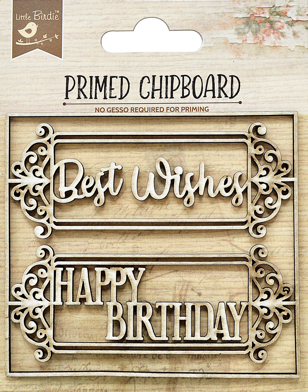 E4AFE575-E842-4198-A038-1B69B8ACE843.jpg Birdie Primed Chipboard BEST WISHES 1pc - Image 1