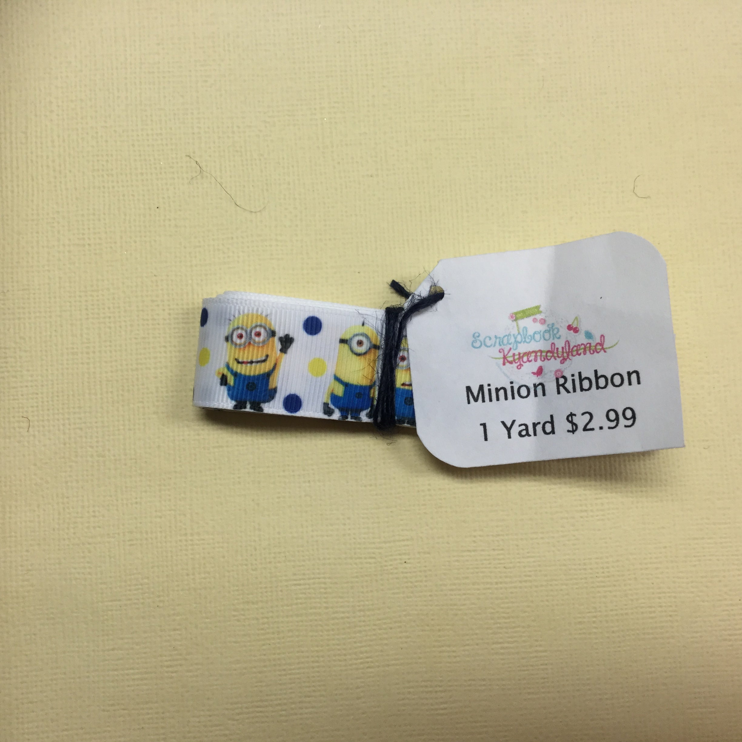 E580290D-EDA9-45A9-BFC3-CBCF854F45B1.jpg MINIONS Cartoon Character Ribbon 1 yard - Image 1