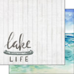 NPWC Comp. 8 LAKE LIFE & LAKE Watercolor Double Sided 12X12 Paper Scrapbook Customs