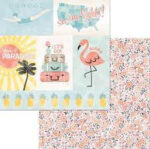 Bo Bunny ESCAPE TO PARADISE Collection 12x12 Scrapbook Paper