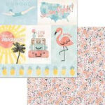 Bo Bunny ESCAPE TO PARADISE Collection 12x12 Scrapbook Paper