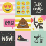 Simple Stories Emoji Love 4x4 ELEMENTS 12x12” Scrapbook Paper - Image 2