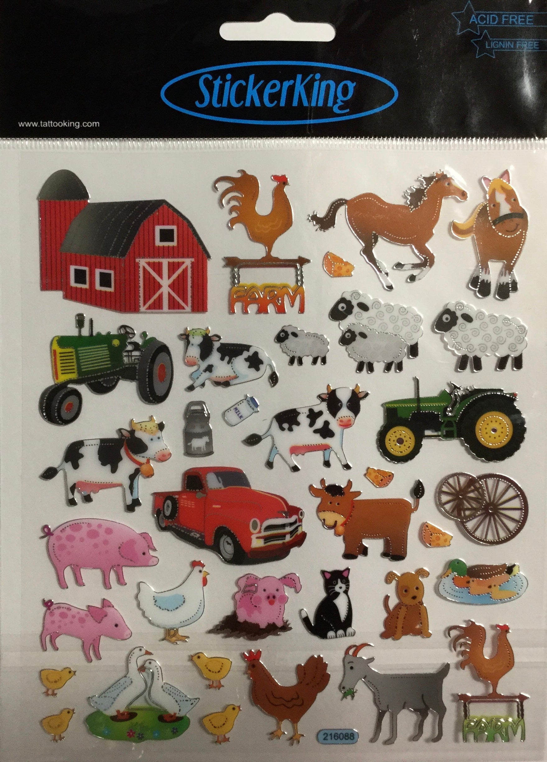 E65E1CDE-E318-4ED4-9C27-967D194296CF.jpg Sticker King THE FARM Foil Stickers 35pc - Image 1