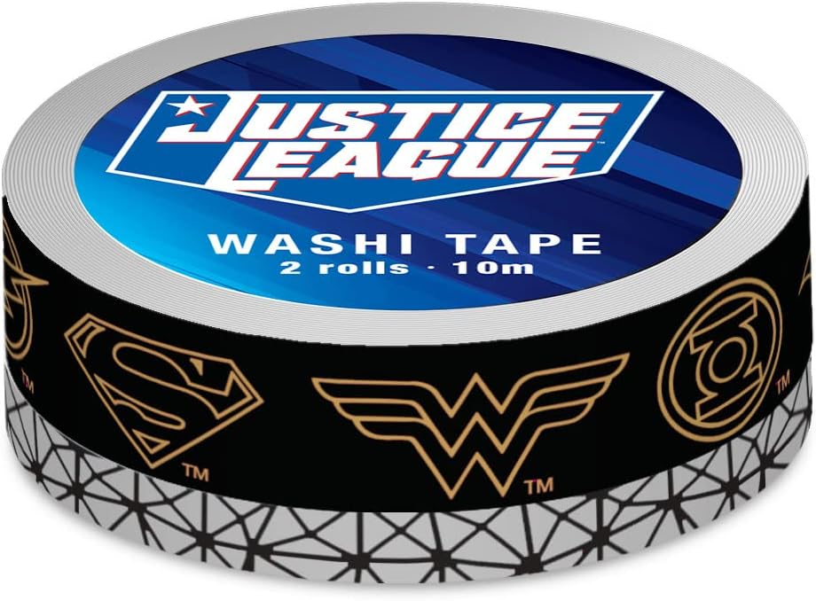 E9035F29-B105-4832-B338-0B87BDB2536A.jpg Paper House JUSTICE LEAGUE Washi Tape 2 Rolls - Image 1