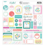 Pinkfresh Studio Delightful CARDSTOCK STICKERS 46pc