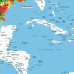 Scrapbook Customs CARIBBEAN MAP FLORAL 12X12 Scrapbook Paper - Image 2