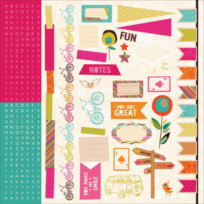 E97D8D85-F8C5-4383-B5FB-C05BD05E9062.jpg Kaisercraft HOPSCOTCH 12"X12" Cardstock Sticker Sheet - Image 1