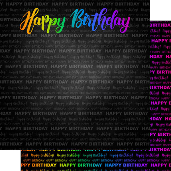 EA5C380A-7E09-4678-ABAB-48DA5D84539C.jpg NEON HAPPY BIRTHDAY DS 12"X12" Scrapbook Paper - Image 1