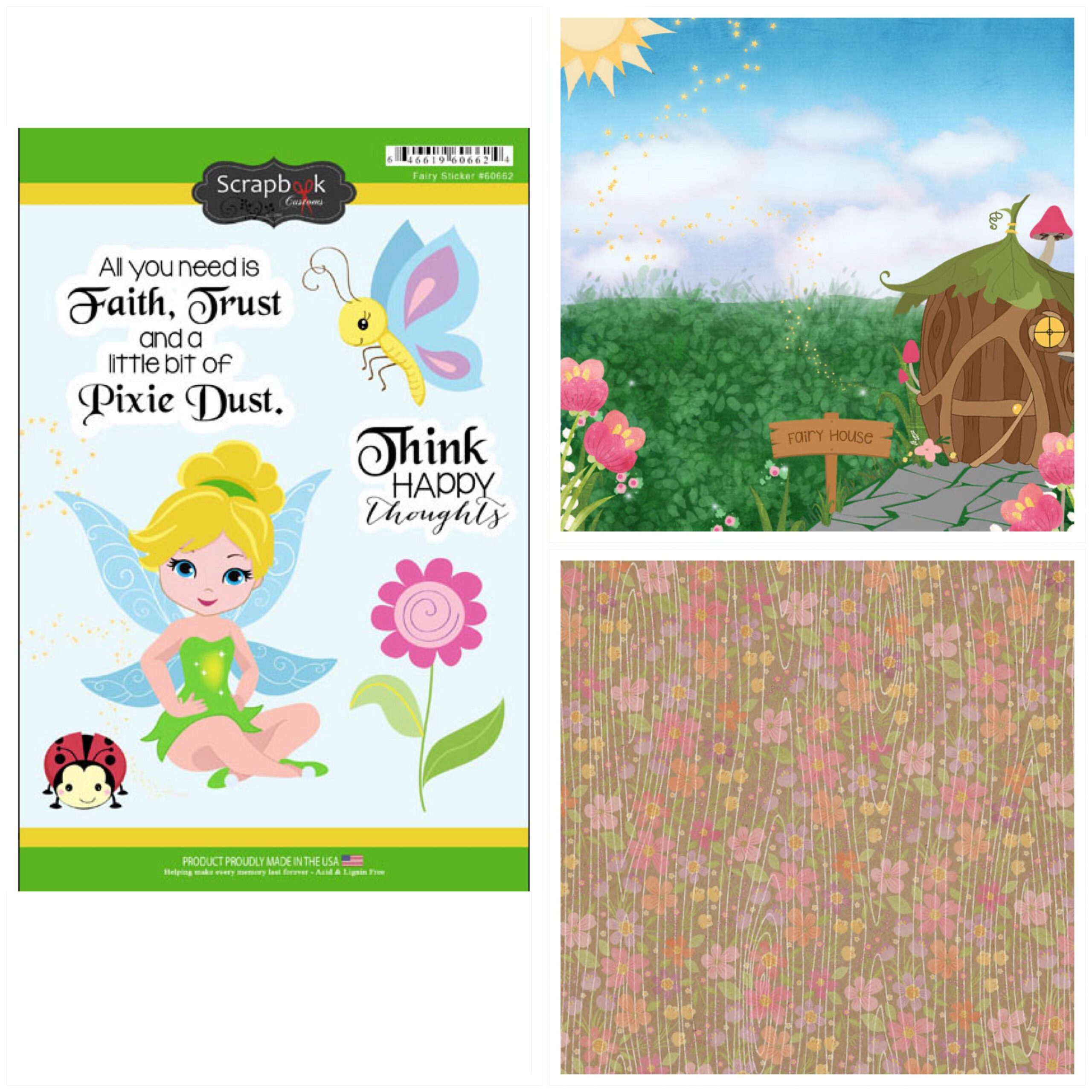 EA7C9D16-A54E-4ABC-AE53-1447C93169C5.jpg FAIRY HOUSE Tinkerbell 12”X12” Scrapbook Kit Princess Disney 3pc - Image 1