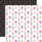 Echo Park It’s Your BIRTHDAY GIRL CAKES 12"X12" Scrapbook Paper