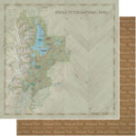 Scrapbook Customs NATIONAL PARK MAP AND WORDS 12"X12" Scrapbook Paper - Image 32