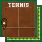 Scrapbook Customs TENNIS WATERCOLOR DOUBLE-SIDED 12X12 Sports Sheet