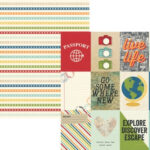 Simple Stories Travel Notes 3x4 ELEMENTS 12x12 Scrapbook Paper