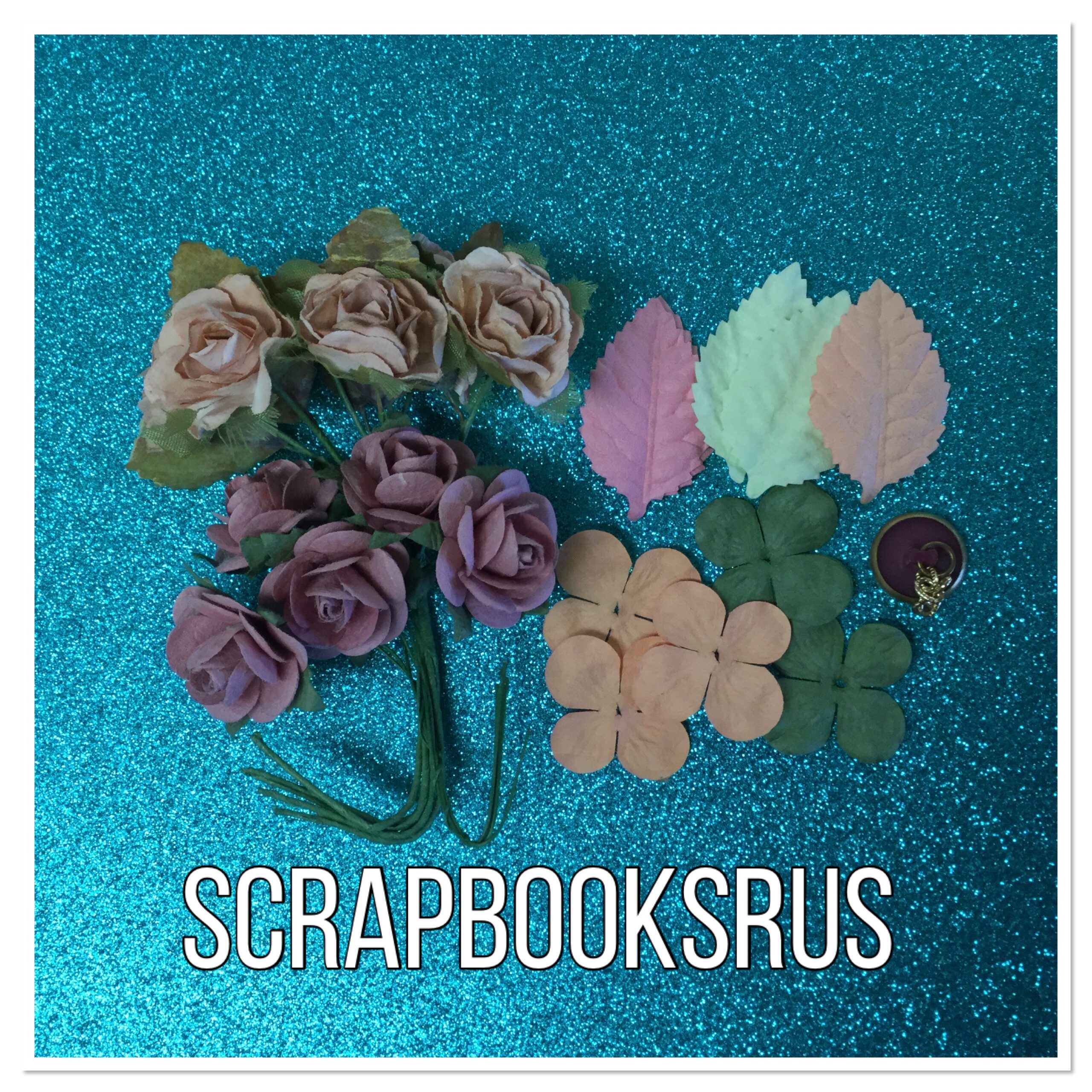 ED3CE062-30F7-49F2-ADA7-ADFA2C4948A9.jpg Mulberry Roses Leaves Hydrangea Vintage Button 22pc - Image 1