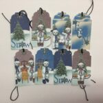 Tags & Ephemera 8pc WINTER SNOW Snowman Fun