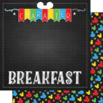 Disney CHARACTER BREAKFAST BANNER DS 12"X12" Scrapbook Paper