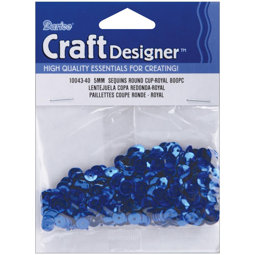 EE2C8925-2322-4144-B96A-C2D66496B27C.jpeg Darice Sequins ROYAL BLUE 5mm 800pc Round Cup - Image 1