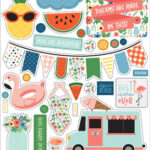 Echo Park 6"x12" SUMMERTIME Chipboard Accents 40pc