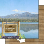 BIG BEAR LAKE PARK Watercolor 12"x12" Scrapbook Paper