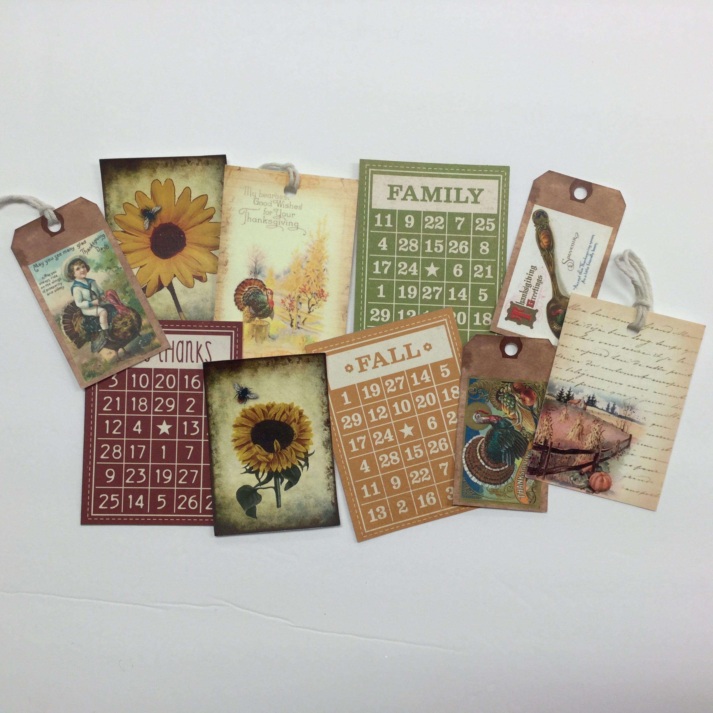 EFB311CA-0918-4646-A070-89E657F72CF7.jpg Tags & Ephemera 10pc FALL AND THANKSGIVING TAGS & ATC CARDS - Image 1