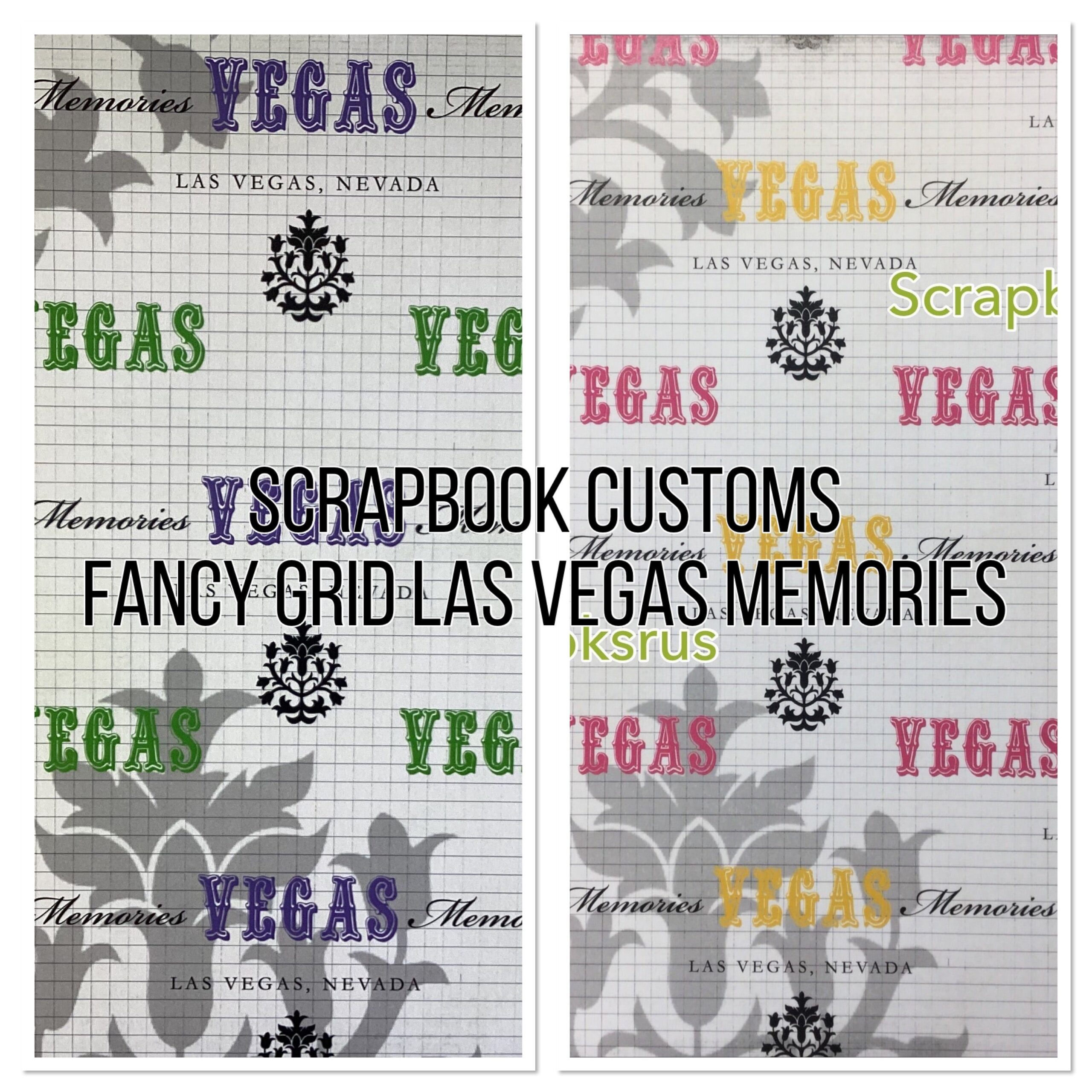 EFCF1F97-CE10-4A1C-AF6E-A9B433AA1159.jpg Fancy Grid LAS VEGAS MEMORIES 12"X12" Scrapbook Paper - Image 1