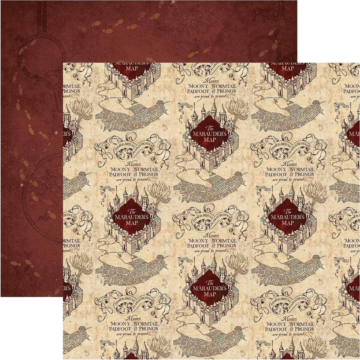 F1012CCF-8A11-403A-A713-5616A6F9A74F.jpg Paper House Harry Potter MARAUDER’S MAP 12X12 Scrapbook Sheet - Image 1