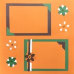 Premade Pages $5.00 ORANGE FALL FLOWERS (2) 12"X12" Scrapbook Pages