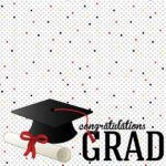 GRADUATION CONFETTI 12"X12" Scrapbook Customs Paper