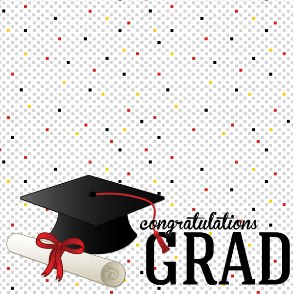 F1E976BD-FDF9-42DE-AB1D-137D43407FB2.jpg GRADUATION CONFETTI 12"X12" Scrapbook Customs Paper - Image 1