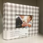 Postbound Album GRAY WHITE PLAID Frame 8"X8" Scrapbook Memory Book - Image 2