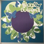 Premade Page SOCIAL BUTTERFLY YELLOW (1) 12X12 Scrapbooking @Scrapbooksrus