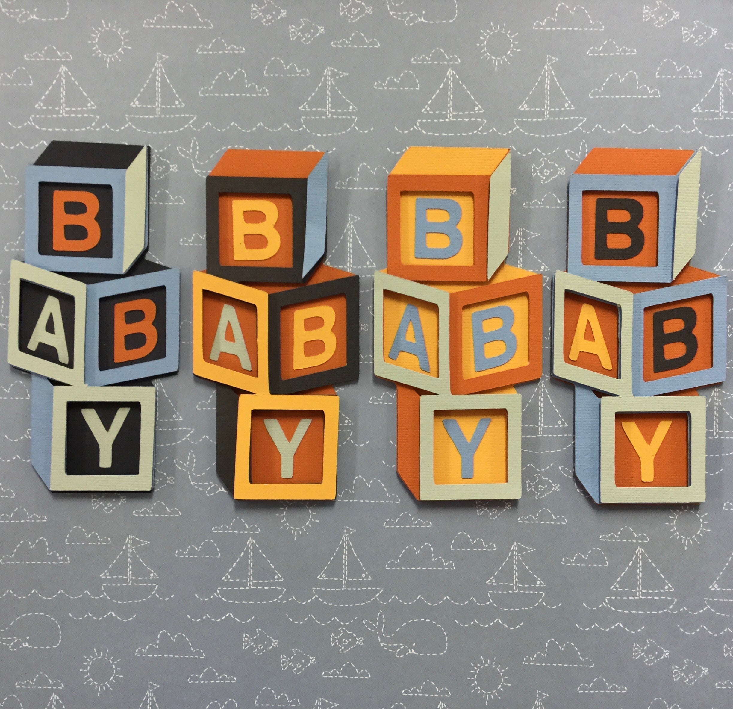 F41248B8-7B88-4CF0-A657-0855E9847077.jpg Welcome Baby Boy BLOCKS Custom Scrapbook Die Cut Embellishment - Image 1