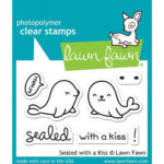 Lawn Fawn SEALED WITH A KISS Clear Stamps 3"X2" 7pc