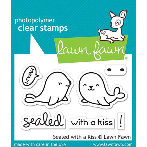 F41F2BDF-AE46-4325-A8BA-6BDA69DC94C6.jpeg Lawn Fawn SEALED WITH A KISS Clear Stamps 3"X2" 7pc - Image 1