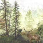 Scrapbook Customs DEER DS Watercolor 12"X12" Paper - Image 2