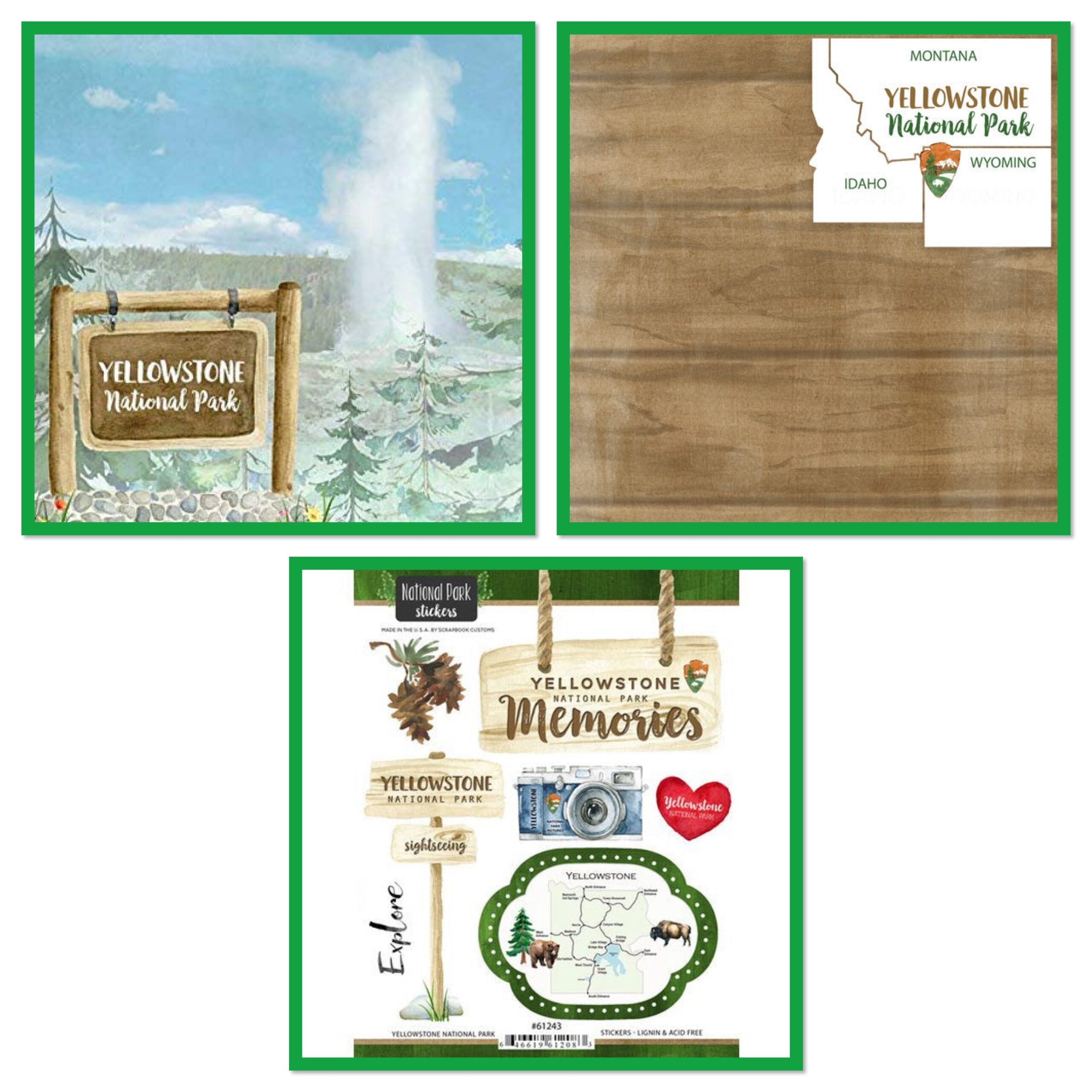 F576E9CD-8D13-4AE5-916D-4119C89245B0.jpg National Park YELLOWSTONE Paper & Stickers 3pc Kit - Image 1