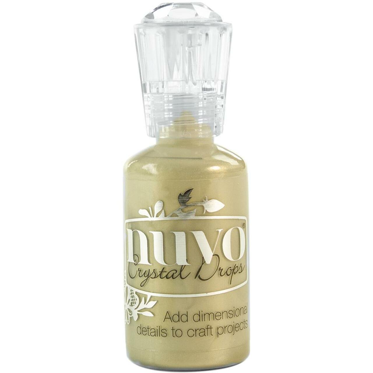F578E373-7839-4181-9A90-DBA636EA1067.jpg Nuvo Crystal Drops METALLIC PALE GOLD 3D Enamel Dots Gloss Beads 1oz - Image 1
