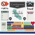 CALIFORNIA ADVENTURE STICKERS 12"X12" Custom Travel Paper 29 pc